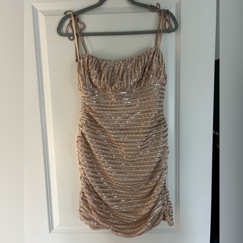Angel Biba Shimmering Gold Mini Dress